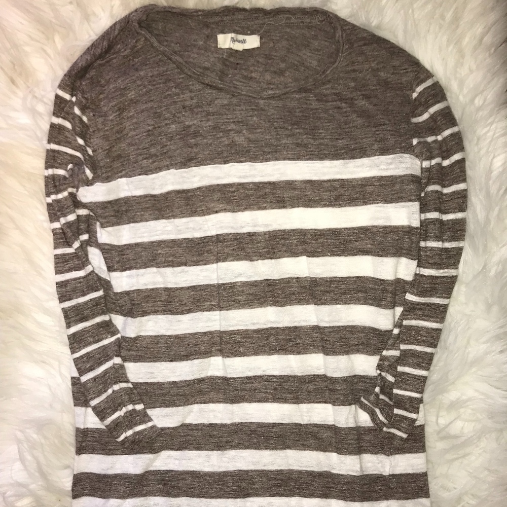 Madewell Brown Heather/White Stripe T